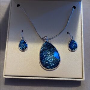 Kim Rogers Blue and Silver Necklace Set